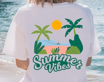Letnie wibracje PNG, Sublimacja plaży png, Wibracje plaży, plaża png, Surfing PNG, Sublimacja koszuli, Projekt koszuli, Cyfrowy, Plaża DTF, Ocean png