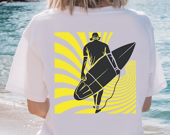 Surfer PNG Bundle of 2, 2 colors, Sublimation PNG, sublimation design, Shirt design, Surfing png, Summer Vibes png, Beach vibes png, Digital