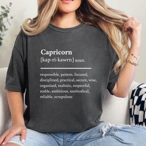 Capricorn Definition PNG 3 colors, Zodiac PNG and sublimation design, Zodiac Meaning png, Horoscope png, Astrology png, Capricorn shirt, DTF
