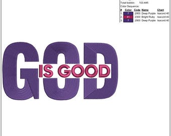 GOD IS GOOD Hat design for machine embroidery