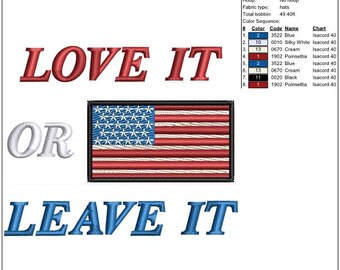 Love it or Leave it Hat design for machine embroidery