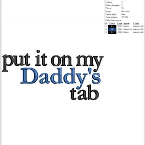 put it on my Daddy&#39;s tab Hat design for machine embroidery