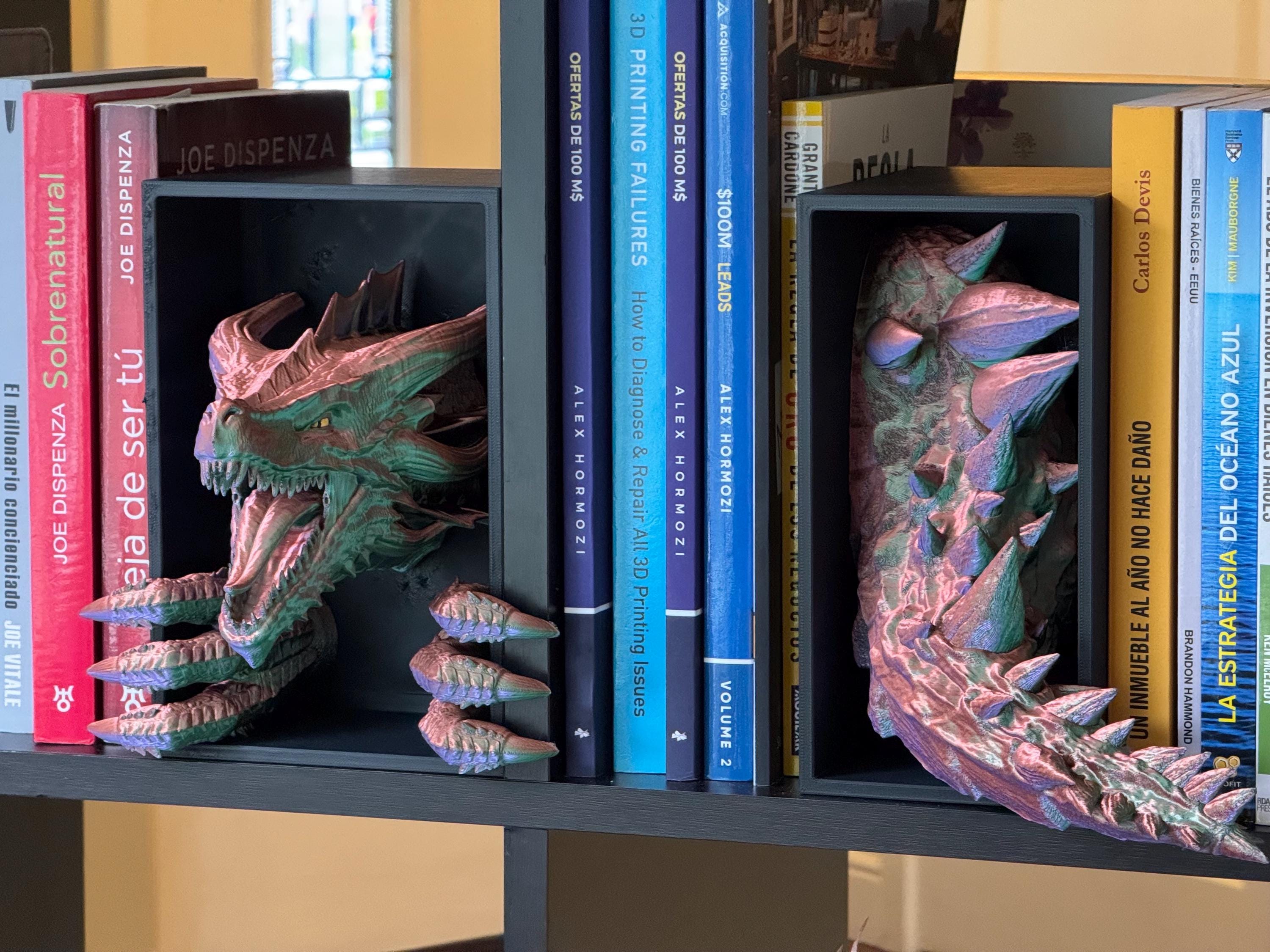 Dragon Book Nook: 3D Printed Whimsical Bookshelf Decor - Etsy