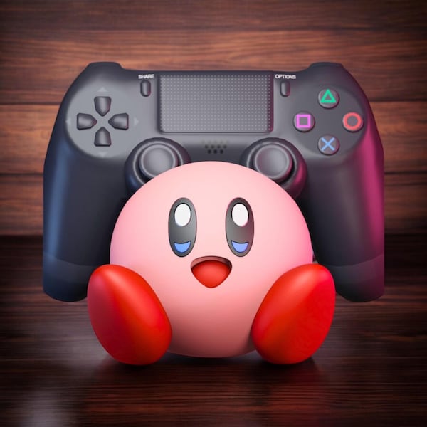 Kirb Controller Holder: 3D Printed Game Controller Stand_PS_XBOX_NINTENDO_Switch