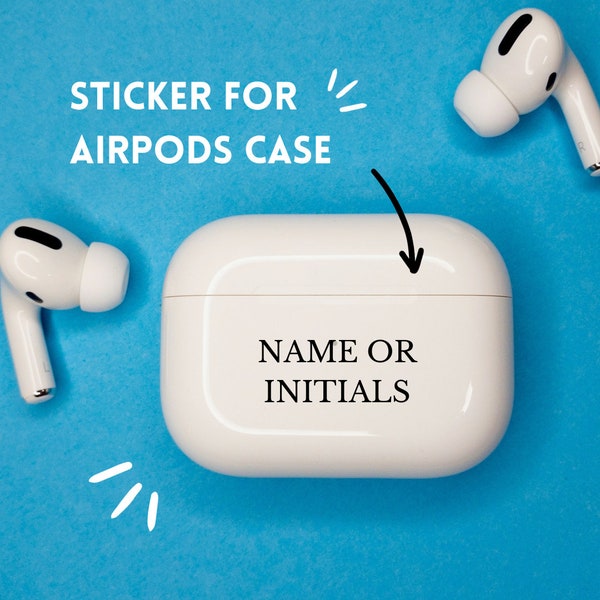 AirPods Pro Case Sticker Decal Personalised - First Name & Initials Only - Permanent Vinyl Custom Gift For Laptops Electronics Headphones
