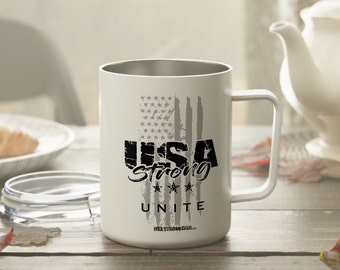 USA Strong Unite 5 Things You Don't Mess With -  Family Faith Friends Flag Firearms USA Flag Mug Insulated Coffee Mug Insulated Coffee Cup