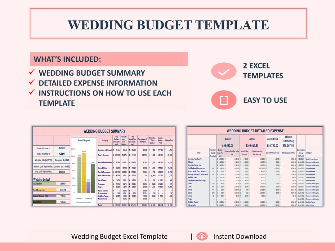 Top Wedding Budget Template Best Wedding Budget Spreadsheet Etsy