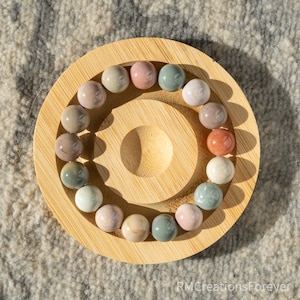 Natural Alashan bracelet Colorful macaroni agate High quality light color blessing gemstone Handmade stretchable meditation forever bracelet