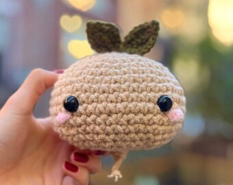 Handmade Onion Vegetable, Bulbous Adorable Stuffed Onion, Cute Sprout Vegetable, the Perfect Gift!