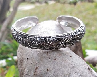 Bali Silver Bun Bun Jawan Bracelet for Men and Women Genuine 925