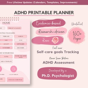 ADHD Planner Adult, Made by PhD experts, ADHD Printable Planner ADHD Planner Printable Daily Planner Printable Weekly Planner Printable