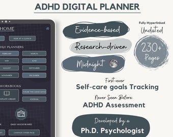 ADHD Planner Adult, Made by PhD experts, ADHD Digital Planner adhd iPad Goodnotes ADHD for iPad Daily Planner Weekly Planner Monthly Planner