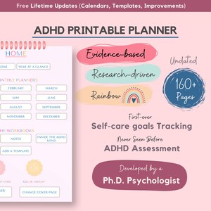 ADHD Planner Adult, Made by PhD experts, ADHD Printable Planner ADHD Planner Printable Daily Planner Printable Weekly Planner Printable