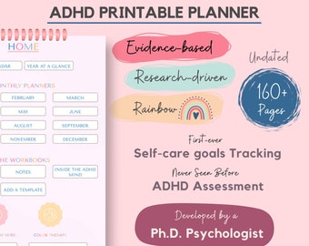 ADHD Planner Adult, Made by PhD experts, ADHD Printable Planner ADHD Planner Printable Daily Planner Printable Weekly Planner Printable