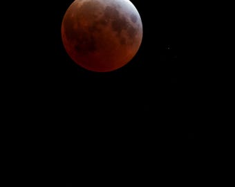Impression éclipse totale de lune - Lune de sang de mars 2025 - Art mural ciel nocturne - Impression sur métal ou papier photo premium - Cadeau astrophotographie