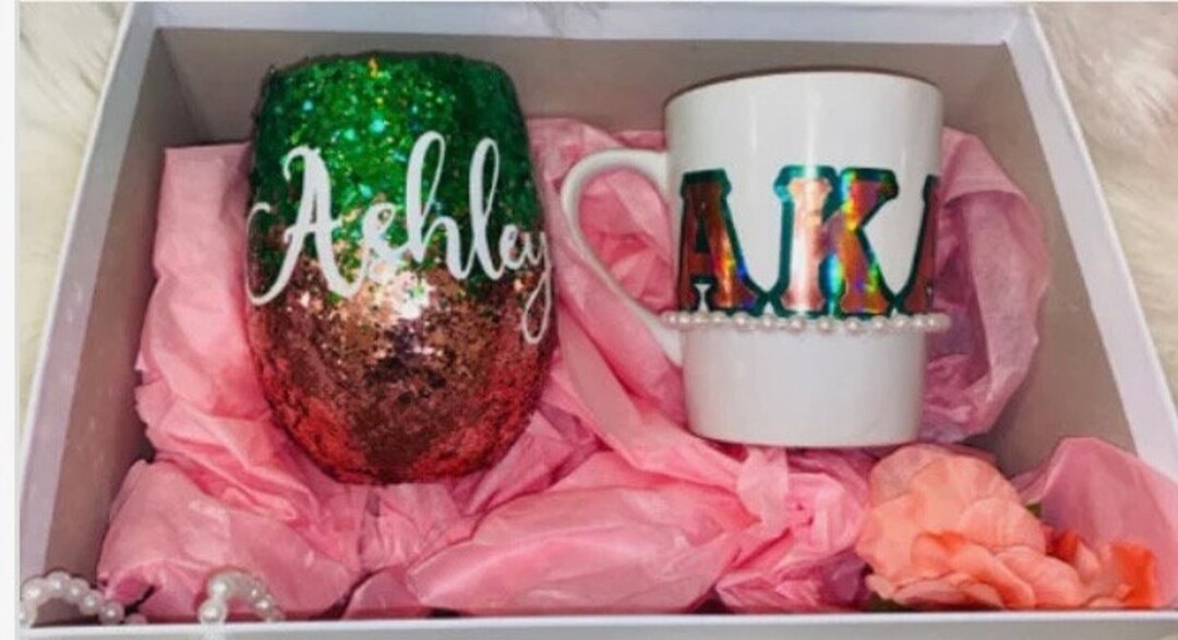 Pink and Green Sorority Gift Set Box pink and Green Coffee Etsy