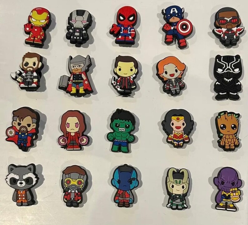 Marvel Superhero Croc Shoe Charm Jibbitz Etsy UK
