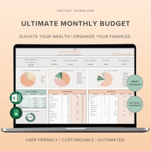 Budget Planner Budget Template Budget Spreadsheet Ultimate Monthly Budget Expense Tracker Financial Planner Excel Spreadsheet Paycheck
