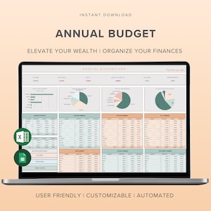 Budget Planner Budget Spreadsheet Budget Template Annual Budget Expense Tracker Financial Planner Excel Spreadsheet Paycheck Budget