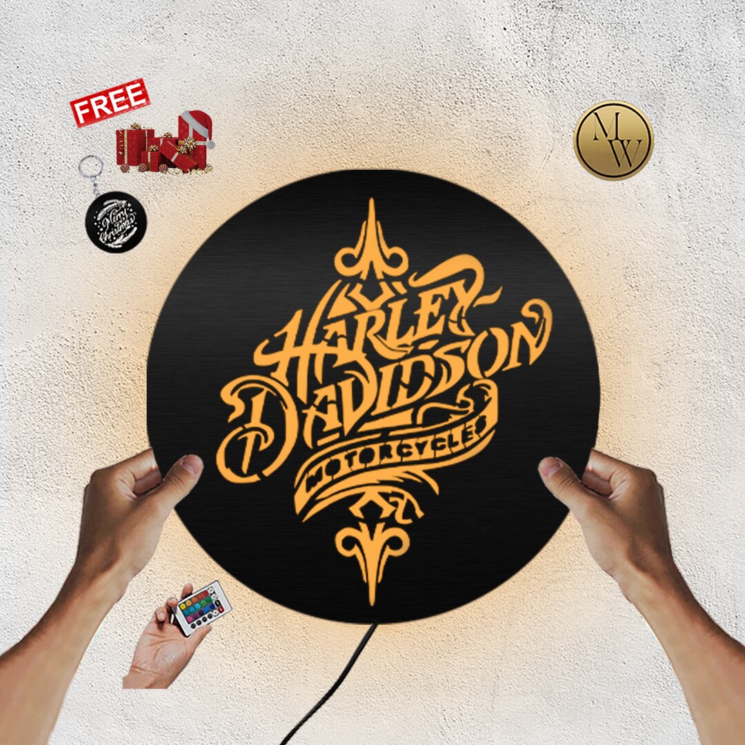 Custom Harley Davidson Motorcycle Wall Art Decor for Etsy