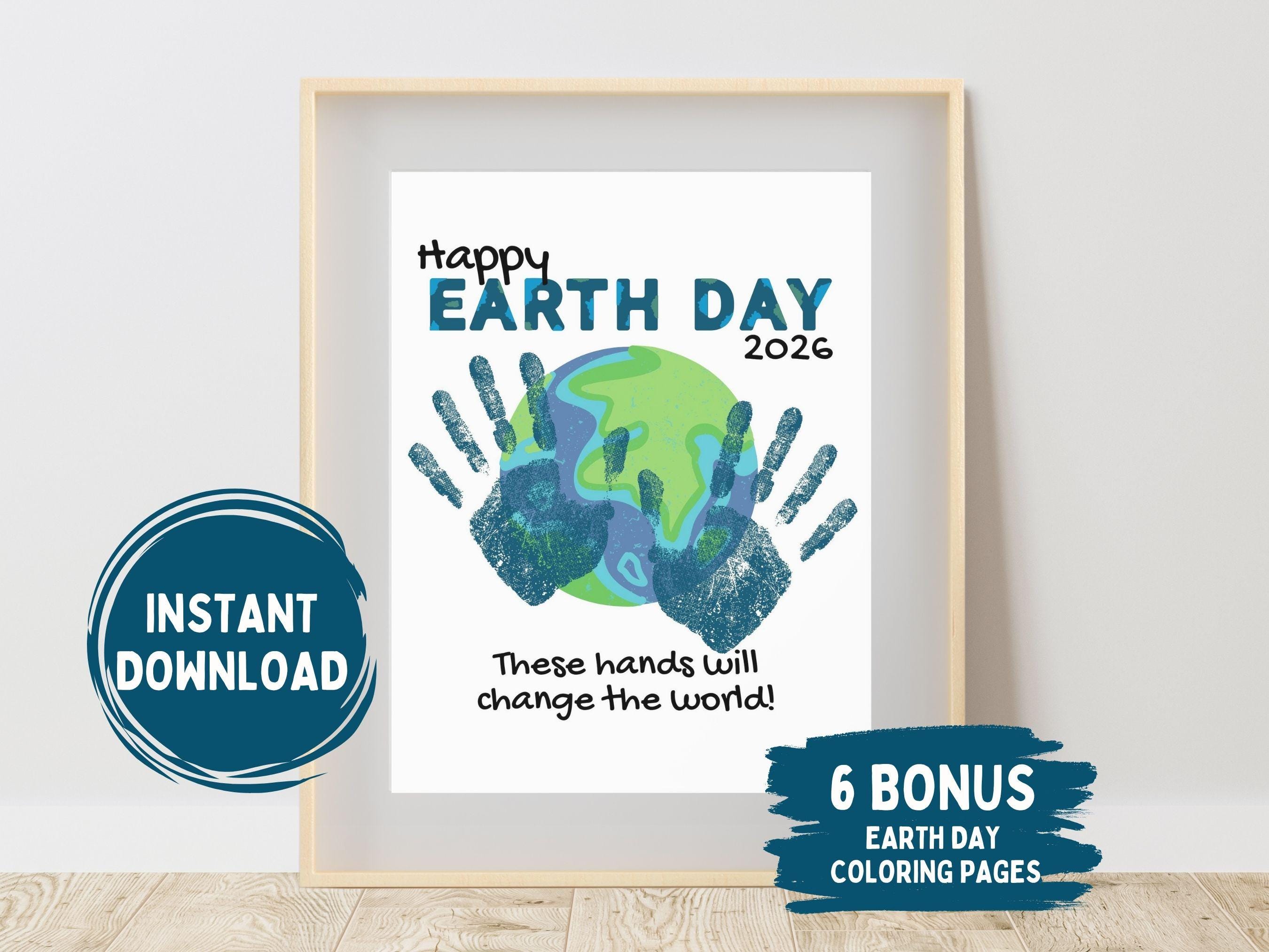 41 Easy Earth Day Crafts And Activities For Kids 23 Earth Day Handprint Art + Coloring Pages Happy Earth Day Printable…