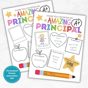 Principal Thank you, Thank you Principal Card, Staff Appreciation Gift, End of Year Gift, Printable Gift for your child's Principal