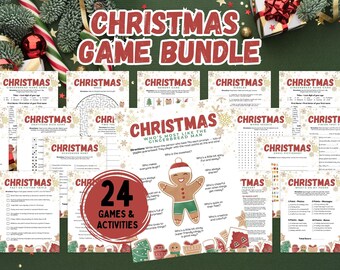 Christmas Game Bundle, 24 Christmas Party Games for Kids, Teens & Families, Printable Holiday Group Games, Friendsmas Games
