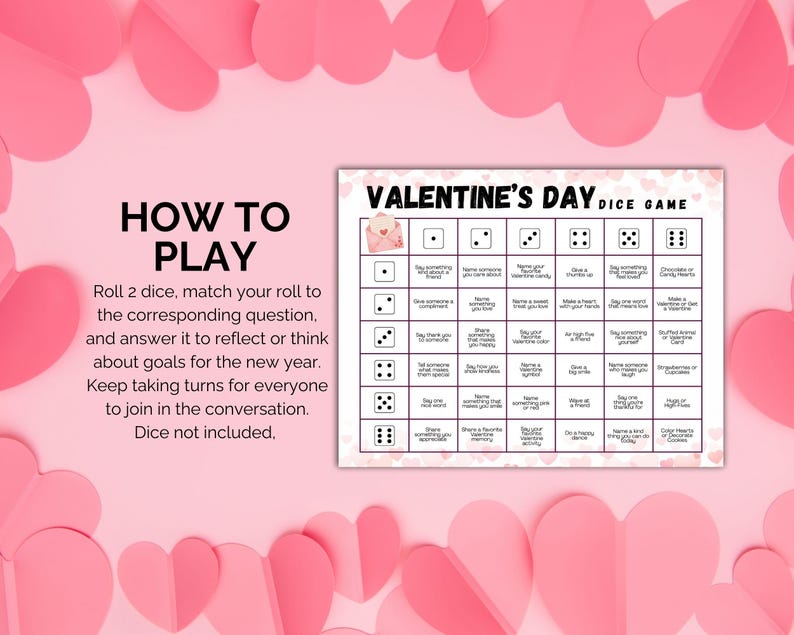 Valentine's Day Dice Game for Kids & Families | Printable Valentine ...
