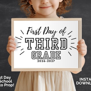 Printable First Day of 3rd Grade Sign, DIY Back to School Coloring Page, First Day Photo Prop, 1st Day of Third Grade Coloring Activity