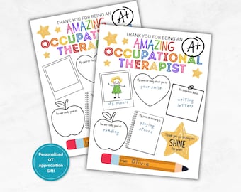 Occupational Therapist Thank you, Thank you OT Card, Staff Appreciation Gift, End of Year Gift, Printable Gift for Educational OT