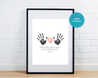 Mother's Day Handprint Art Keepsake, Gift for New Mom Gift, Mom Birthday Gift from kids, Handprint/Footprint Craft ( DIgital Download)