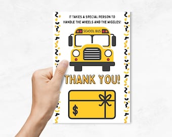 Bus Driver Gift | Thank You Gift Card Holder | Appreciation Gift for School Bus Drivers (Digital Download)