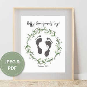Grandparents Day Handprint Art, Keepsake Craft from Grandkids, Printable Handprint Activity, Grandma Grandpa Gift From Toddler, Kid, Baby