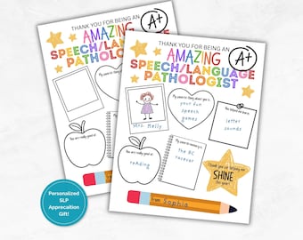 Speech Language Pathologist Thank you, Thank you SLP Card, Staff Appreciation Gift, End of Year Gift, Printable Gift for SLP Teachers