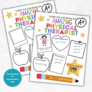 Grazie per il fisioterapista, biglietto di ringraziamento per il fisioterapista, regalo di apprezzamento per il personale, regalo di fine anno, regalo stampabile per insegnanti di fisioterapia