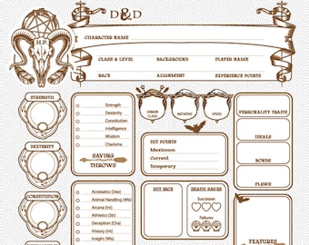 Mergulhe na aventura: Ficha de personagem definitiva para D&D - para baixar e com estilo.