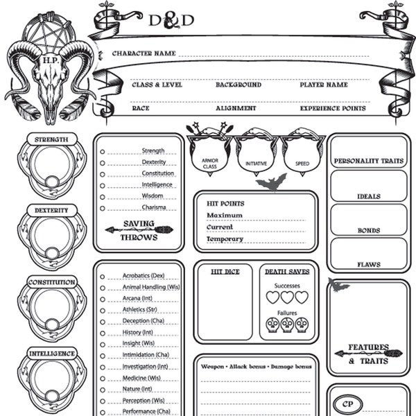 Master Your Quest with the Ultimate DnD Character Sheet - 5E Symbol Edition