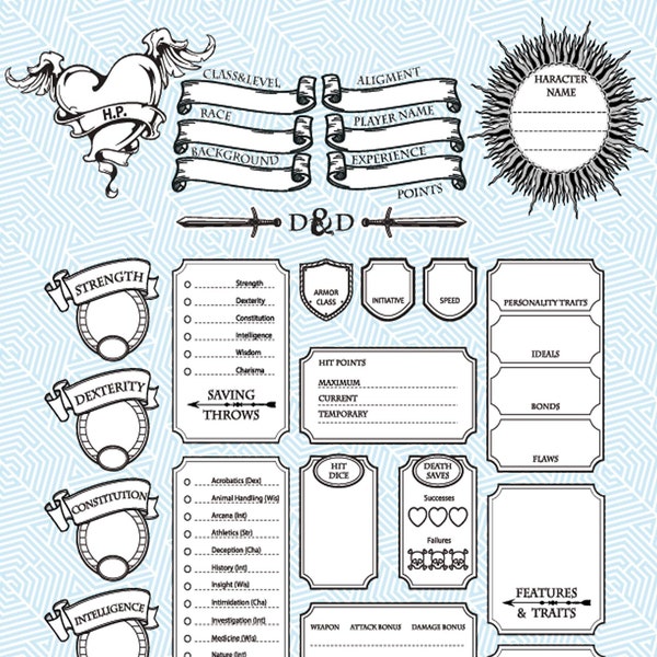 One-Size-Fits-All D & D Charakterbogen: Eine elegante und stilvolle Möglichkeit, Ihre Daten zu verfolgen