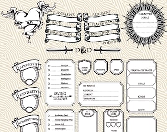 Create a Character Sheet That Fits Your Game with This Customizable DnD 5e RPG PDF for Printable Tabletop Play
