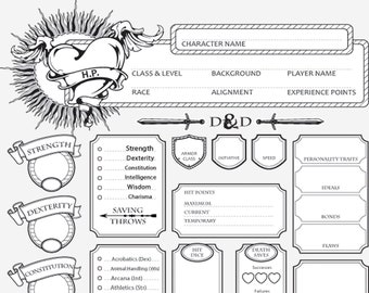 Master Your D&D Adventures with Our Ultimate 5e Character Sheet - A Perfect DnD Gift!