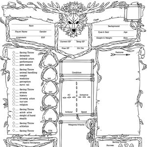 Mystical Grove: Editable Druid Character Sheet for DnD 5e - PDF Magic!