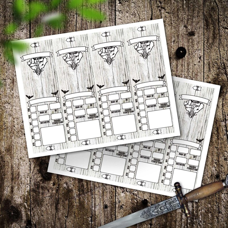 Dnd 5e Initiative Tracker Printable DM Battle Prep RPG Accessory. - Etsy