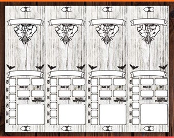 Printable DnD Initiative Tracker - Letter Size PDF Download