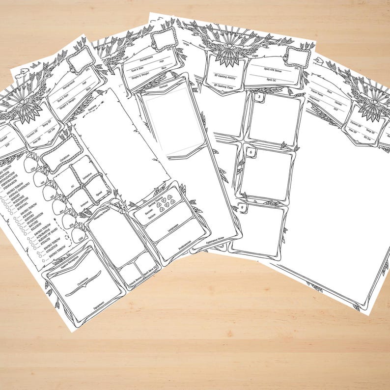 Editable Dnd 5e Character Sheet PDF | Custom RPG Sheet for Rangers and ...