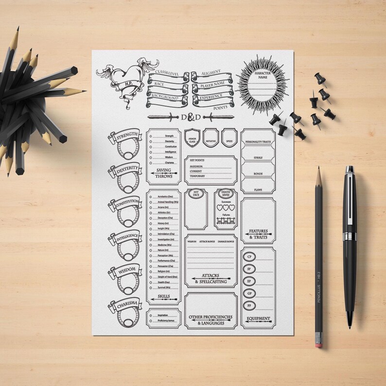 Dnd 5e Character Sheet PDF | Printable Dungeons and Dragons Sheet ...