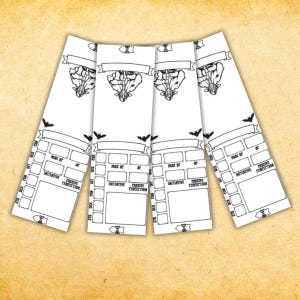 Rastreador de iniciativa DnD, herramienta DM, PDF imprimible, se adapta a tamaño carta de EE. UU. (8,5 x 11 pulgadas), 4 rastreadores/hoja; cada uno: 2,7 x 8,5 pulgadas.