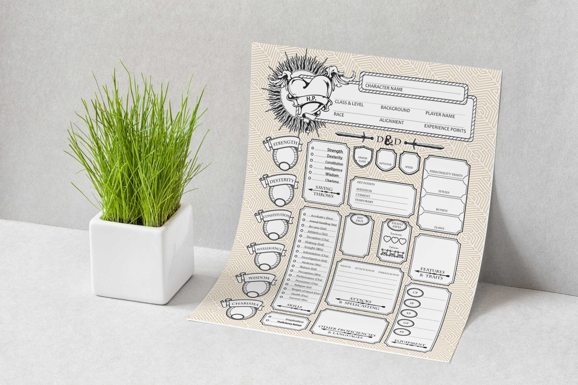 Jump Into Your Adventure Ultimate Dnd Character Sheet Printable PDF Etsy