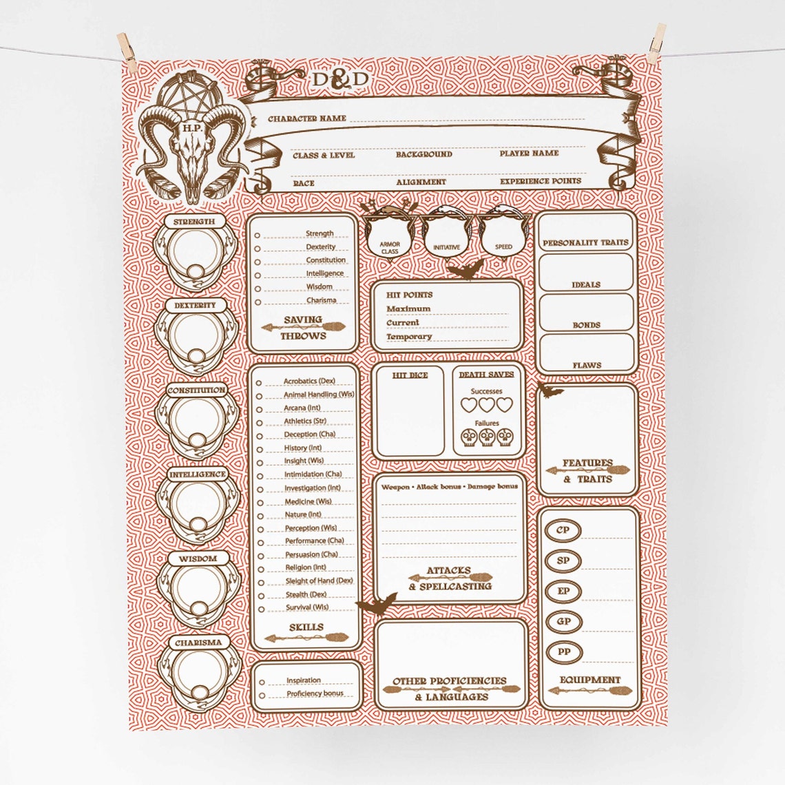 Master Your Dnd Adventure With Our Custom Character Sheet Printable and ...