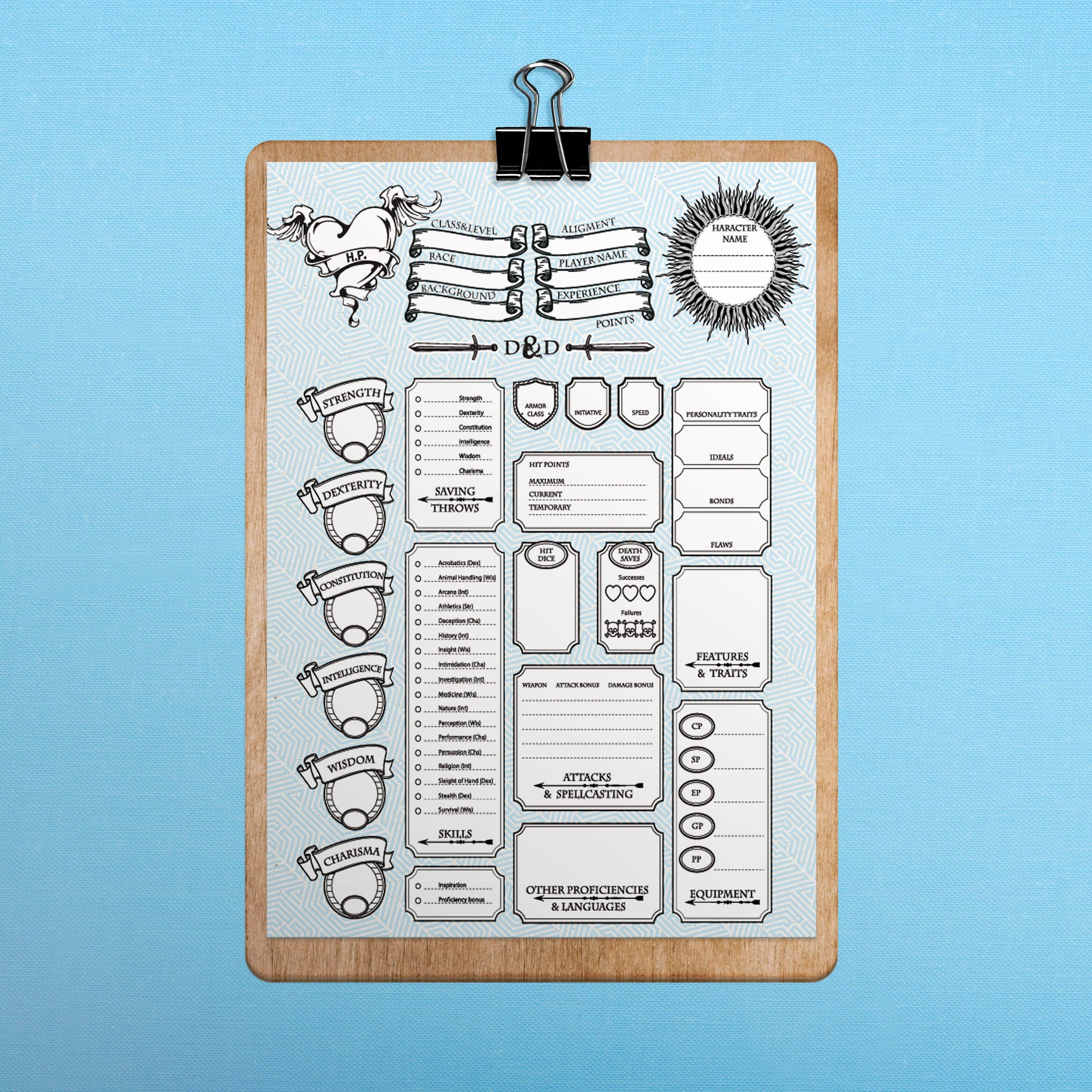 One Size Fits All D D Character Sheet A Sleek And Stylish Way To Track One Size Fits All D D Character Sheet A Sleek And Stylish Way To Track