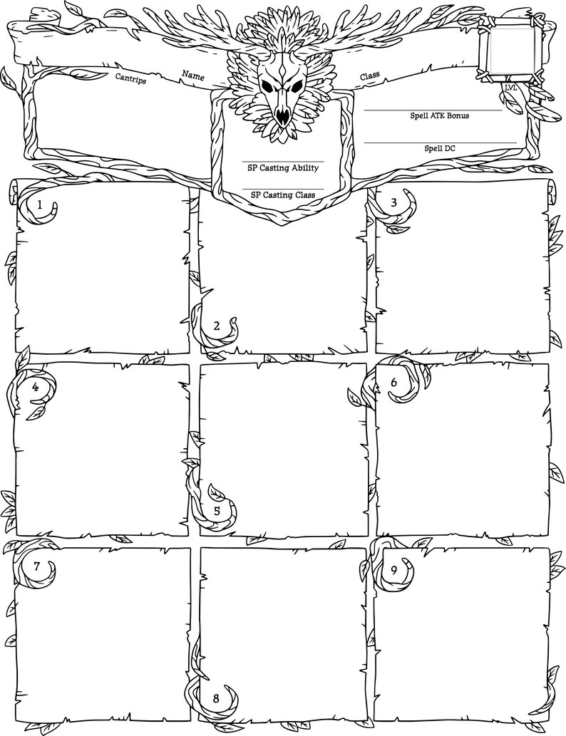 Editable Dnd 5e Character Sheet PDF | Printable Druid Sheet | Digital ...